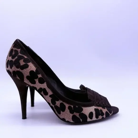Lauren Ralph Lauren Heel Leopard Print Size 8.5 - Picture 1 of 10